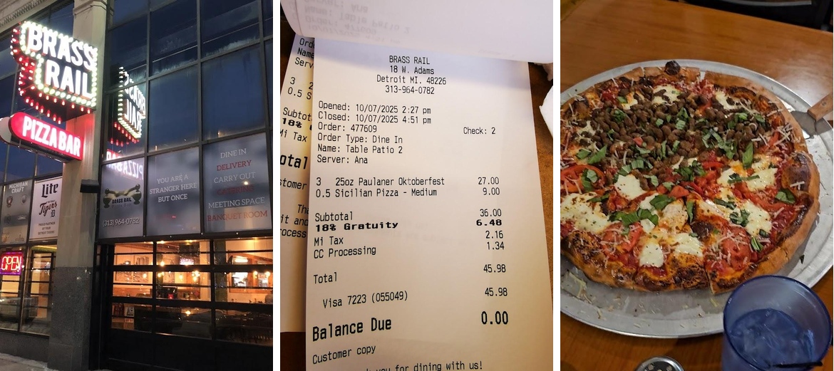 Brass Rail Pizza Bar Menu