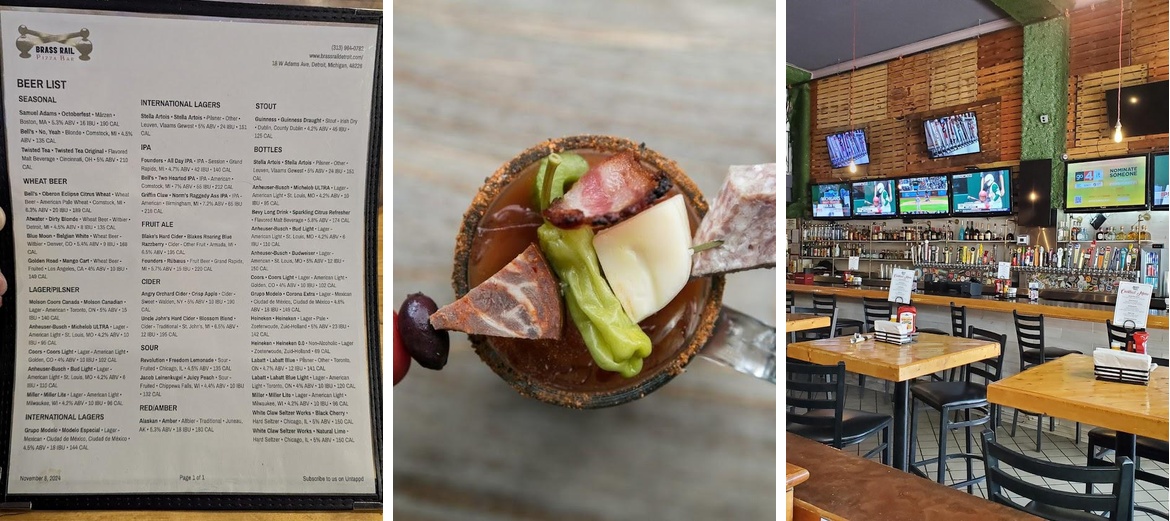 Brass Rail Pizza Bar Menu